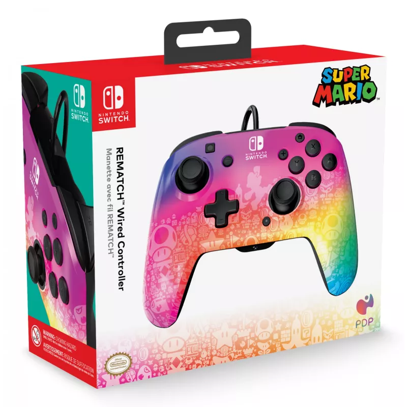 Mando con cable PDP REMATCH: Star Spectrum para Nintendo Switch, Nintendo Switch - modelo OLED
