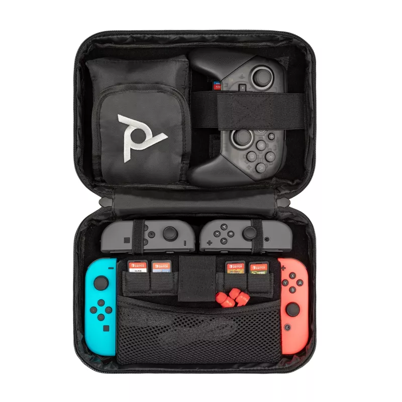 Funda PDP Commuter Case - Elite Edition, funda, Nintendo, negro, gris, Nintendo Switch, Nintendo Switch Lite, Nintendo Switch OLED, resistente a caídas, resistente a arañazos, cremallera