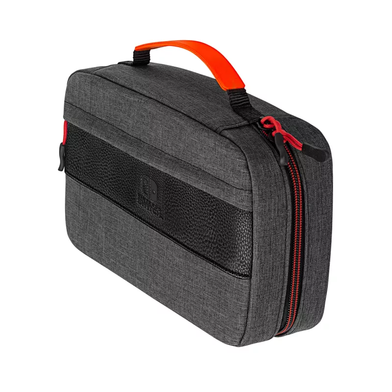 Funda PDP Commuter Case - Elite Edition, funda, Nintendo, negro, gris, Nintendo Switch, Nintendo Switch Lite, Nintendo Switch OLED, resistente a caídas, resistente a arañazos, cremallera
