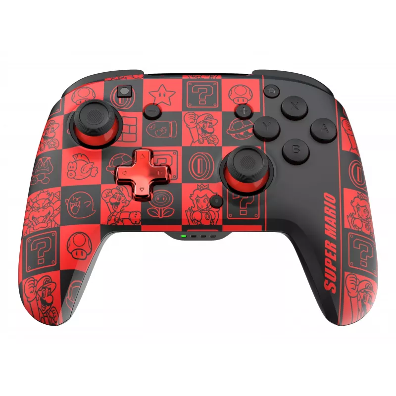 Mando PDP REMATCH GLOW negro, verde, rojo analógico/digital Nintendo Switch, Nintendo Switch OLED