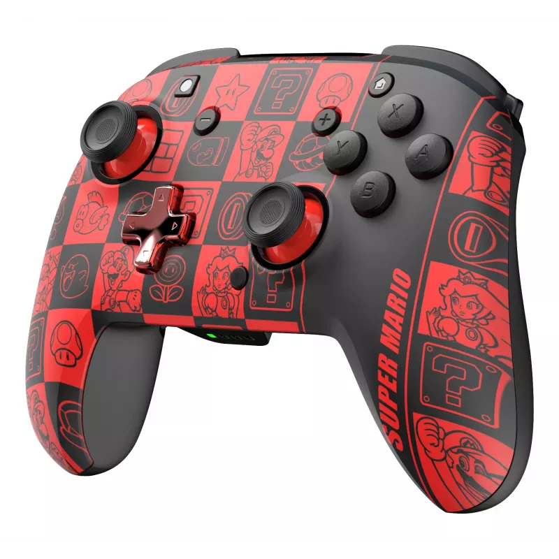 Mando PDP REMATCH GLOW negro, verde, rojo analógico/digital Nintendo Switch, Nintendo Switch OLED