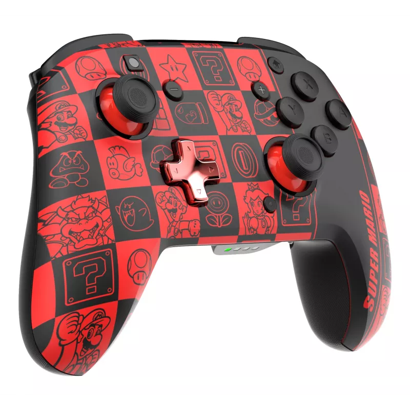 Mando PDP REMATCH GLOW negro, verde, rojo analógico/digital Nintendo Switch, Nintendo Switch OLED