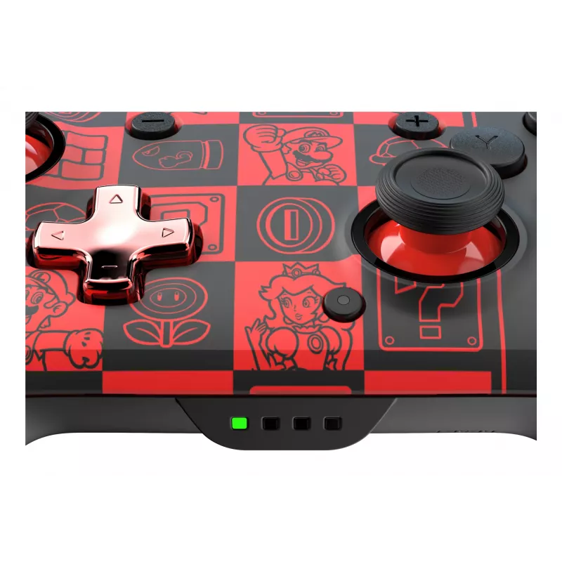 Mando PDP REMATCH GLOW negro, verde, rojo analógico/digital Nintendo Switch, Nintendo Switch OLED