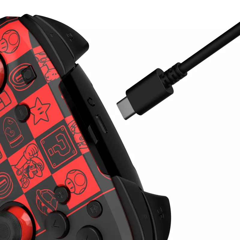 Mando PDP REMATCH GLOW negro, verde, rojo analógico/digital Nintendo Switch, Nintendo Switch OLED