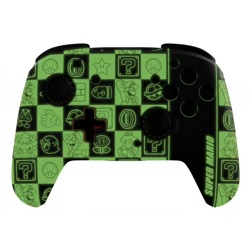Mando PDP REMATCH GLOW negro, verde, rojo analógico/digital Nintendo Switch, Nintendo Switch OLED