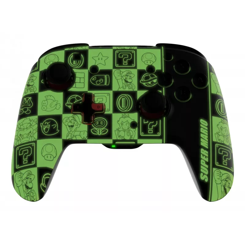 Mando PDP REMATCH GLOW negro, verde, rojo analógico/digital Nintendo Switch, Nintendo Switch OLED