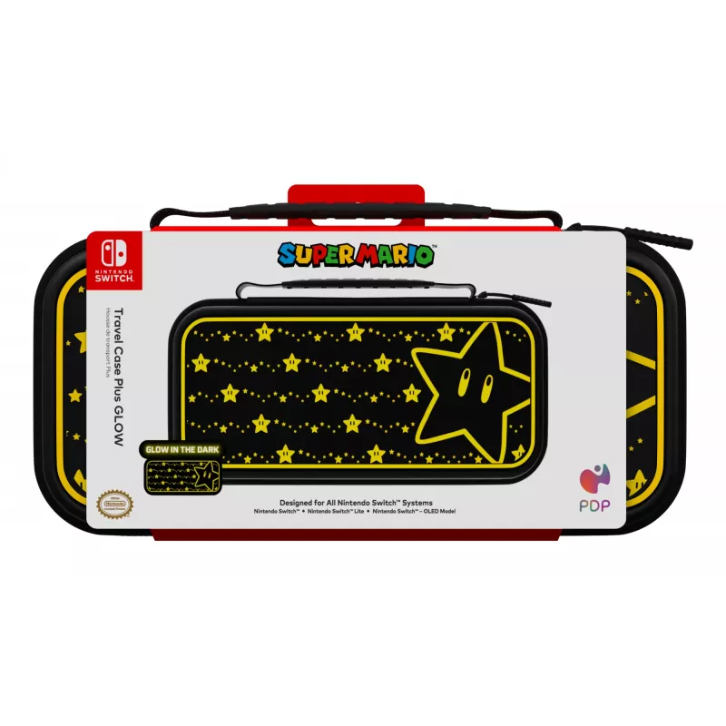 Funda de viaje PDP Travel Case Plus GLOW: Super Star, para Nintendo Switch, Nintendo Switch Lite, Nintendo Switch - modelo OLED