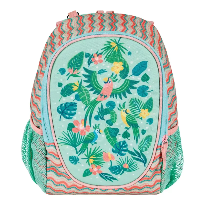 Mochila escolar Herlitz Rookie Sweet Jungle verde melocotón poliéster