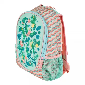 Mochila escolar Herlitz Rookie Sweet Jungle verde melocotón poliéster