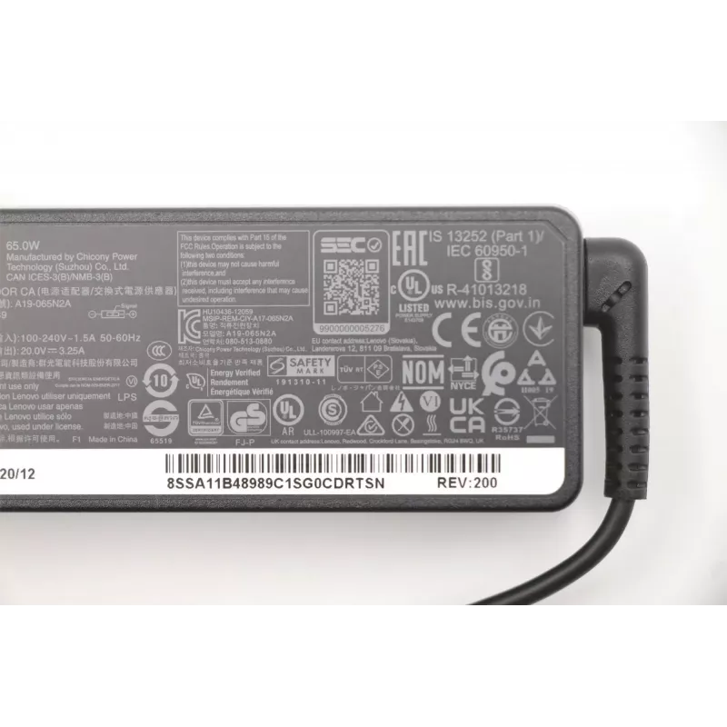 Lenovo 5A10V03250 fuente de alimentación/adaptador de interior 65 W negro