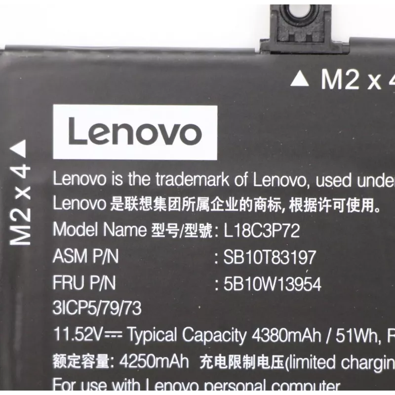 Batería para portátil Lenovo 50Wh modelo 5B10W13954 para portátiles Lenovo compatibles