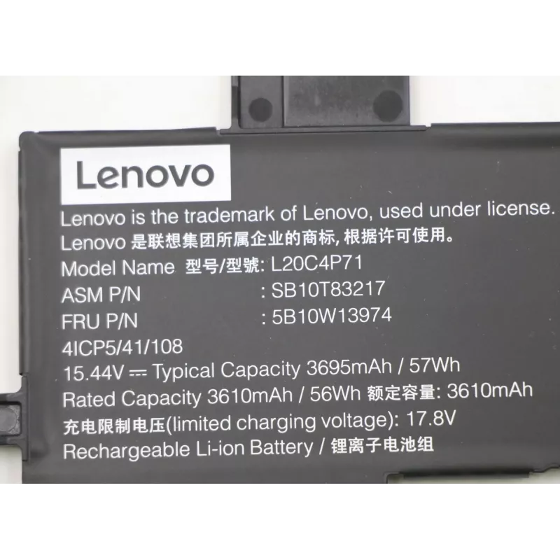 Batería para portátil Lenovo 57Wh modelo 5B10W13974 para portátiles Lenovo compatibles