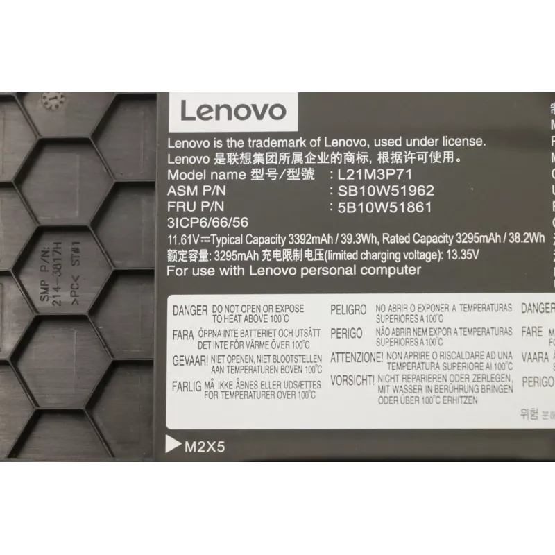 Batería interna para portátil Lenovo 5B10W51861 39,3 Wh litio-ion