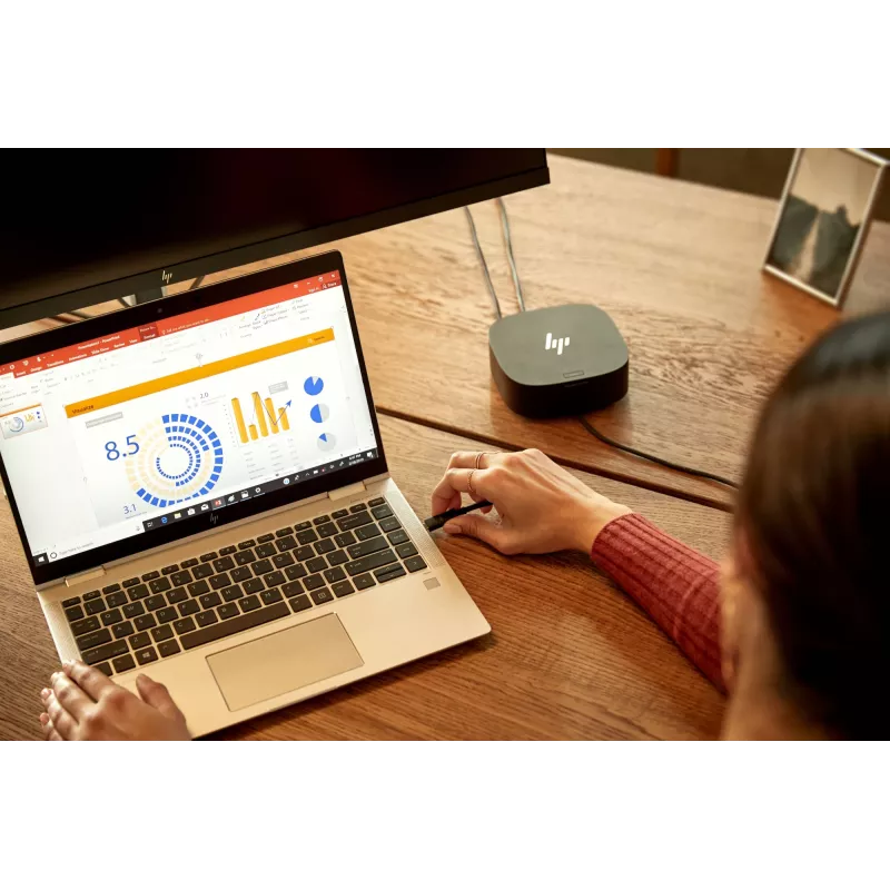 HP USB-C/A Universal Dock G2, base de acoplamiento con cable, negra, 5TW13ET