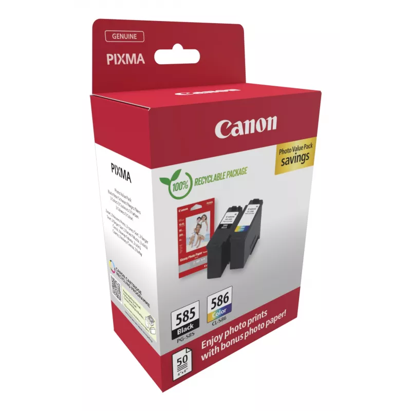 Cartucho de tinta Canon PG-585/CL-586 PVP 2 uds. Original Negro, Cian, Magenta, Amarillo