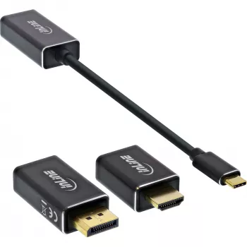 Convertidor de pantalla USB InLine Set 6 en 1, 4K/60Hz negro