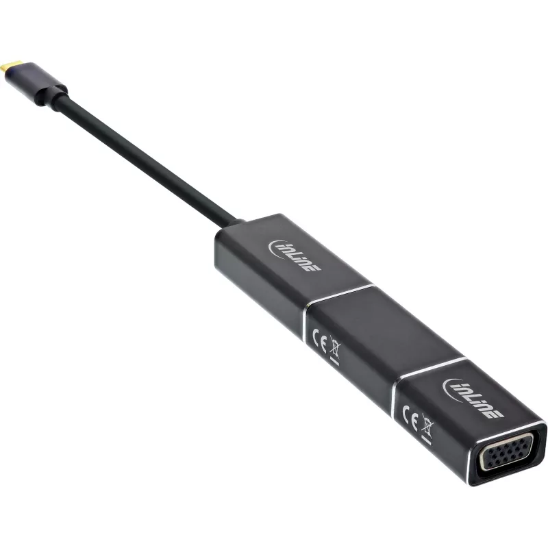 Convertidor de pantalla USB InLine Set 6 en 1, 4K/60Hz negro