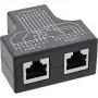 Adaptador en T InLine Cat.5e STP de conector hembra RJ45 a 2x conector hembra RJ45 negro