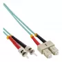 Cable de fibra óptica dúplex InLine SC/ST 50/125µm OM3 1m