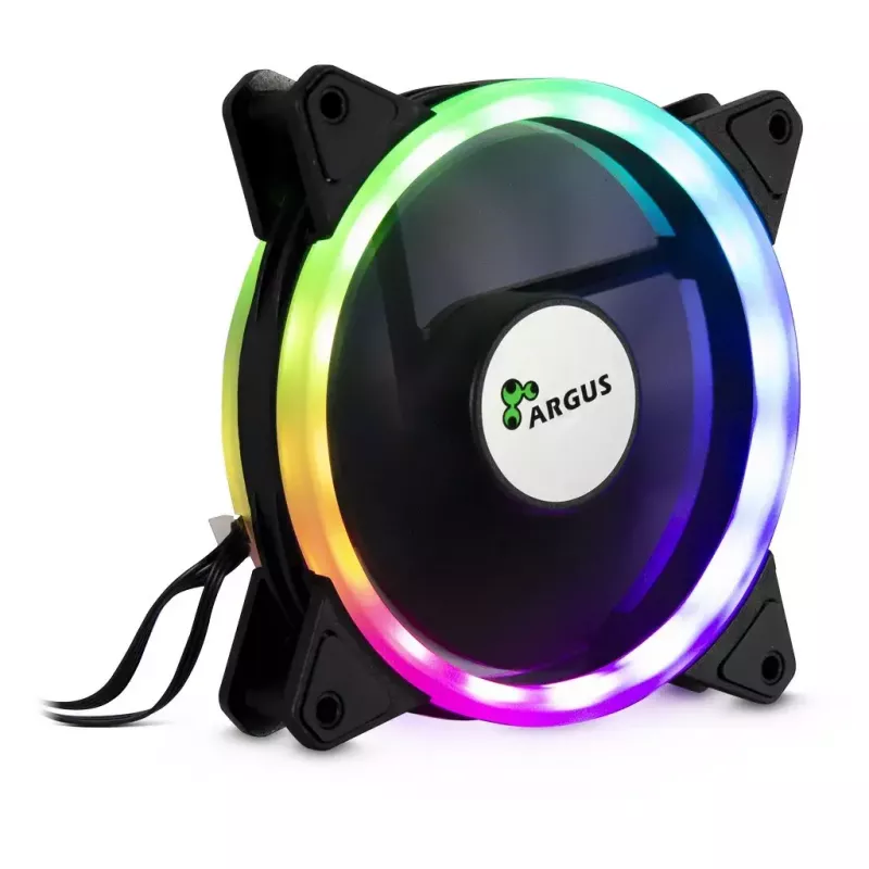 Inter-Tech Argus RS-04 set de ventiladores RGB, 3x 120 mm con tira LED de 50 cm y mando a distancia, negro