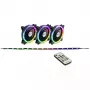 Inter-Tech Argus RS-04 set de ventiladores RGB, 3x 120 mm con tira LED de 50 cm y mando a distancia, negro