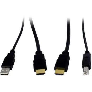 Adaptador de interfaz KVM INTER-TECH KT-150H RJ-45 (host) a salida HDMI, con cable, máx. 1980×1080, metal, negro