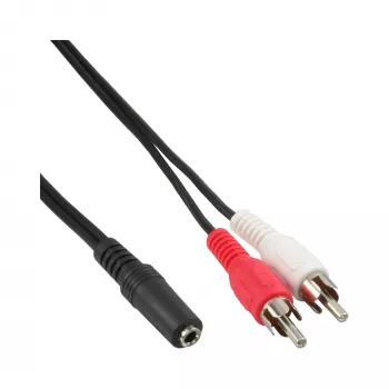 Cable de audio 2x conector RCA / conector hembra estéreo de 3,5 mm 2 m InLine 89940C