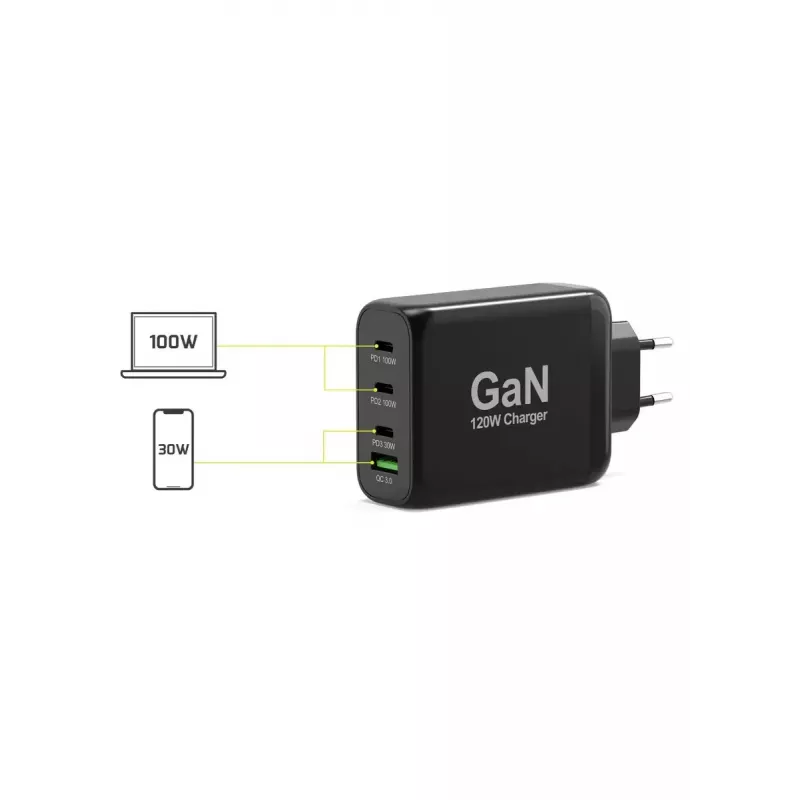 Cargador para dispositivos móviles Port Designs 900107-EU AC carga rápida Negro