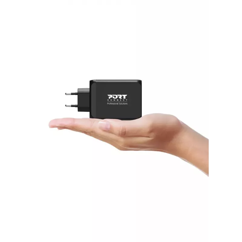 Cargador para dispositivos móviles Port Designs 900107-EU AC carga rápida Negro
