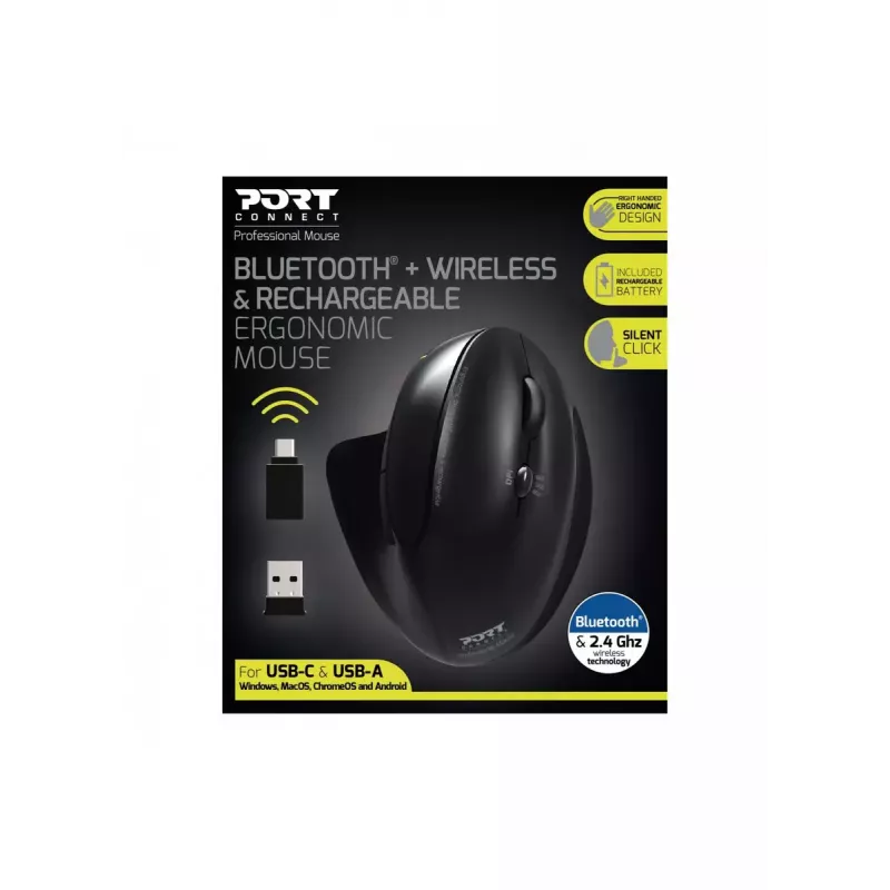 Ratón Port Designs 900706-BT RF Wireless + Bluetooth
