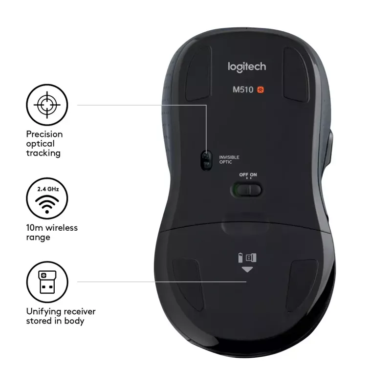 Ratón Logitech M510 RF inalámbrico