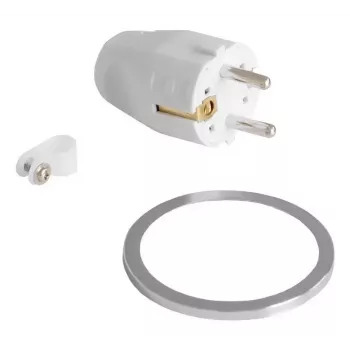 Toma de mesa empotrable Bachmann PIX con cable de alimentación de 2 m, blanco, Ø 6,8 cm, altura 50 mm