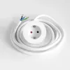 Toma de mesa empotrable Bachmann PIX con cable de alimentación de 2 m, blanco, Ø 6,8 cm, altura 50 mm
