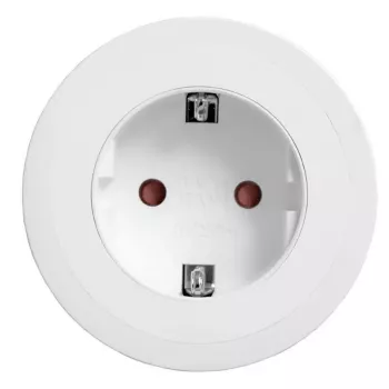 Toma de mesa empotrable Bachmann PIX con cable de alimentación de 2 m, blanco, Ø 6,8 cm, altura 50 mm