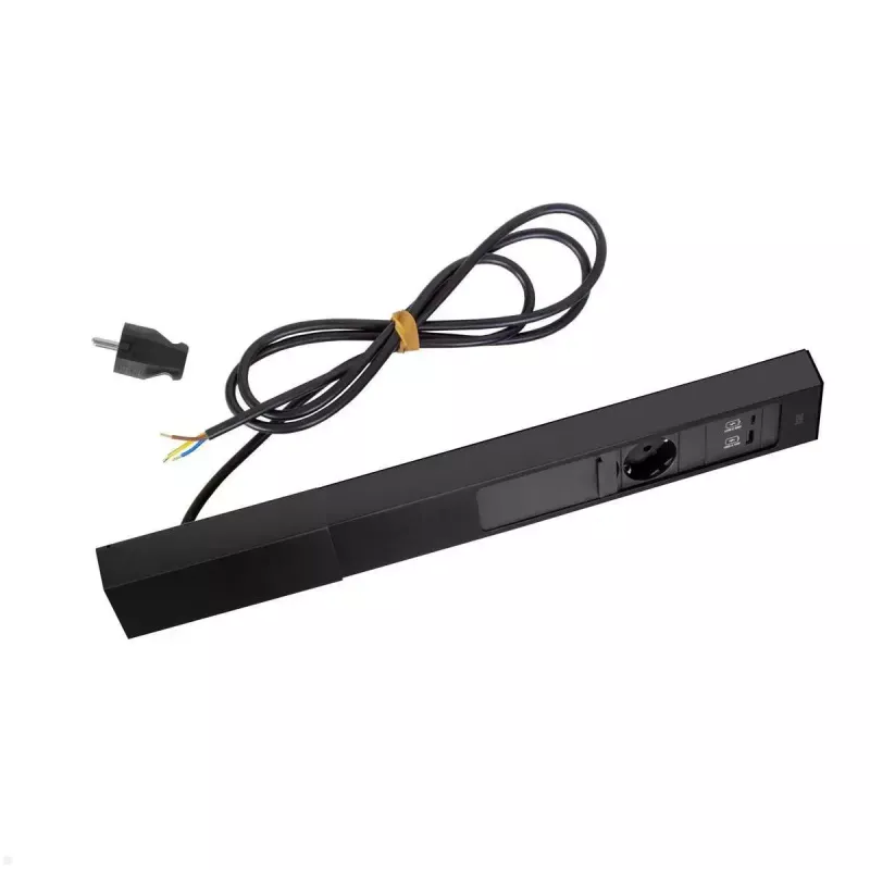 Cable alargador Bachmann CASIA 2 2m 3 tomas interior negro