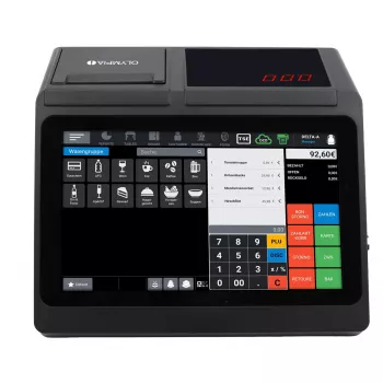 Caja registradora Olympia T110 impresora térmica directa, 100000 PLUs, pantalla LED (10,1 pulgadas)