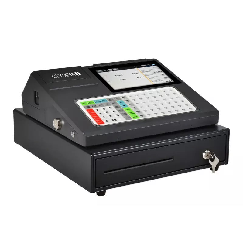 Sistema de caja Olympia K200 PLUS — impresora térmica directa, 10.000 PLU, indicador LED