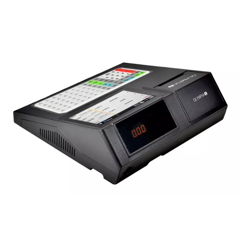 Sistema de caja Olympia K200 PLUS — impresora térmica directa, 10.000 PLU, indicador LED