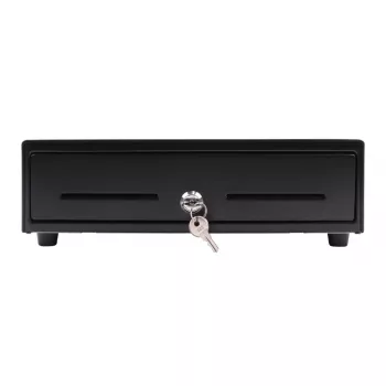 Cajón portamonedas electrónico Olympia SD 330A, carcasa de metal, entrada 12–14 V, ancho 335 mm, fondo 330 mm, alto 104 mm, incluye 2 llaves