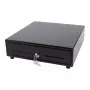 Cajón portamonedas electrónico Olympia SD 330A, carcasa de metal, entrada 12–14 V, ancho 335 mm, fondo 330 mm, alto 104 mm, incluye 2 llaves