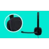 Logitech H151 auriculares estéreo con micrófono con cancelación de ruido, con cable, negro