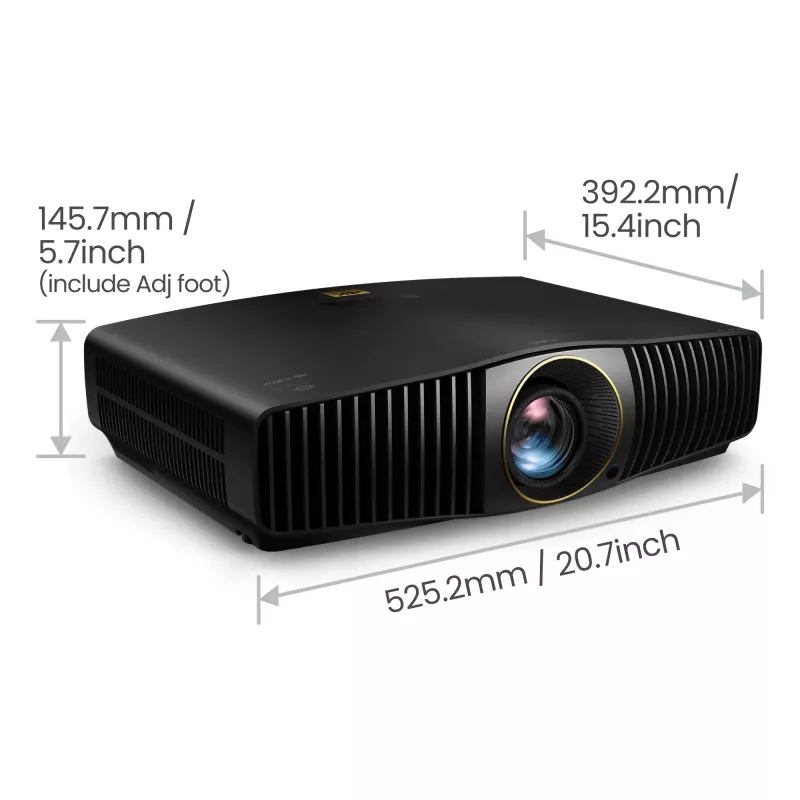 Proyector BenQ W5850 con objetivo estándar 2600 ANSI Lumen DLP UHD 4K (3840x2160) 3D negro