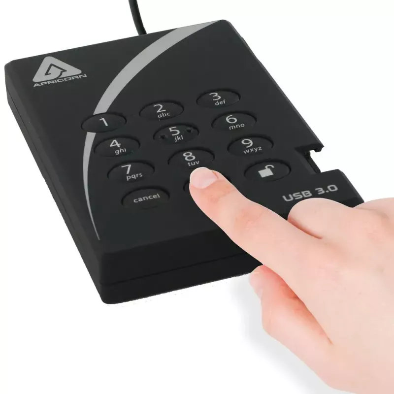 Disco duro externo Apricorn 500GB USB 3.2 Aegis Padlock