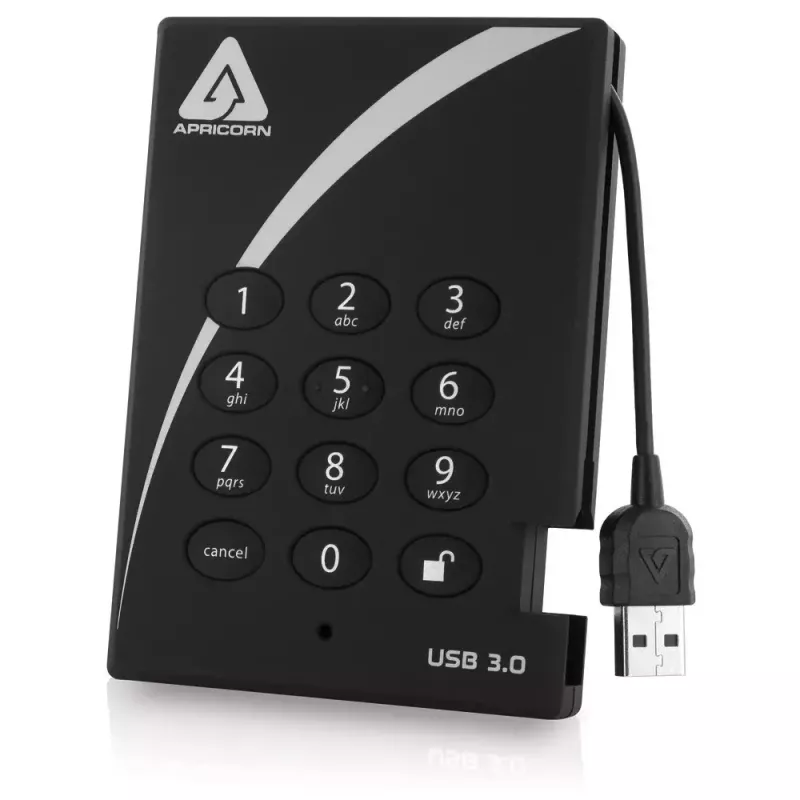 Disco duro externo Apricorn 500GB USB 3.2 Aegis Padlock