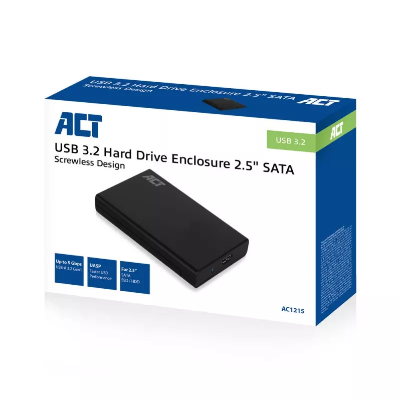 Carcasa HDD/SSD ACT para disco SATA de 2,5