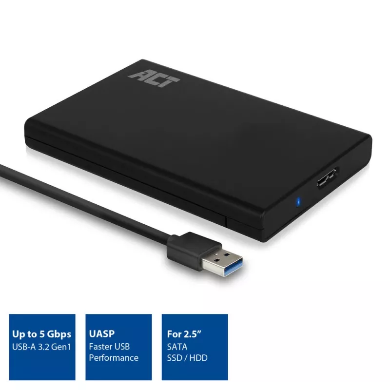 Carcasa HDD/SSD ACT para disco SATA de 2,5