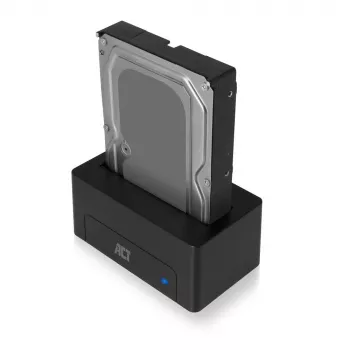 Docking station para HDD/SSD SATA de 2,5 inch/3,5 inch ACT USB 3.2 Gen1 negro