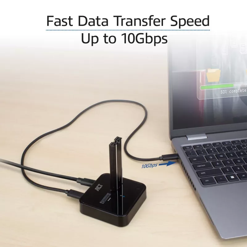 Estación de clonado con doble docking para SSD M.2 NVMe/PCIe ACT, USB-C 3.2 Gen2