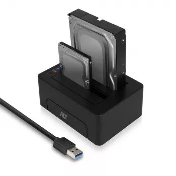Docking station doble para HDD/SSD SATA de 2,5 inch y 3,5 inch ACT, USB 3.2 Gen1