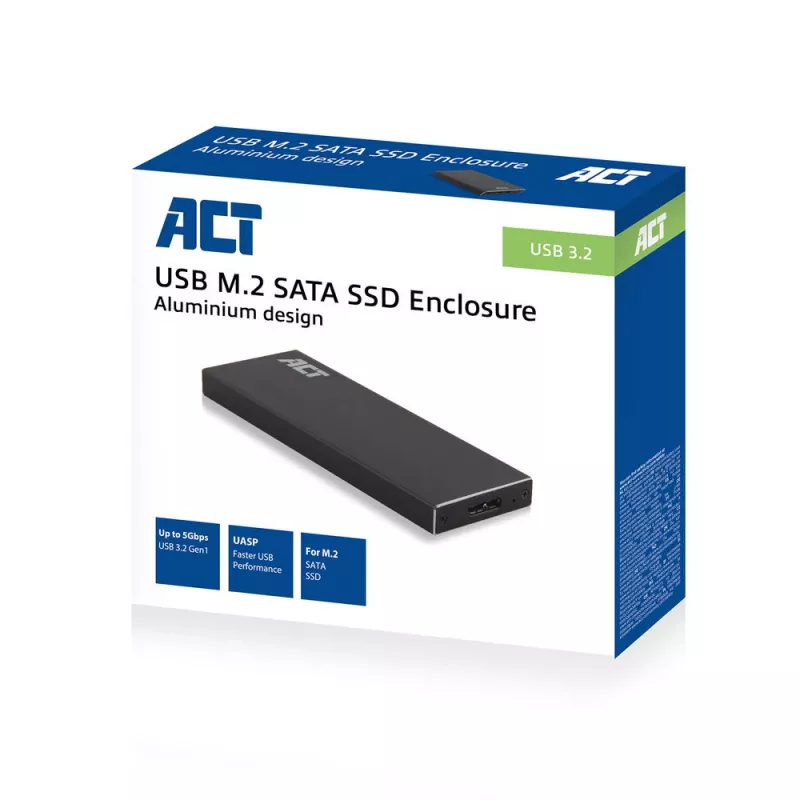 Carcasa SSD ACT M.2 USB 3.2 Gen1 negro 5 Gbit/s